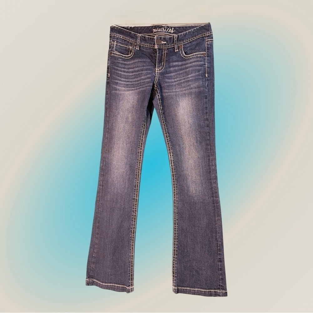 Maurices Jeans Womens 9/10 Blue Straight Leg Stretch Dark Wash Denim Casual